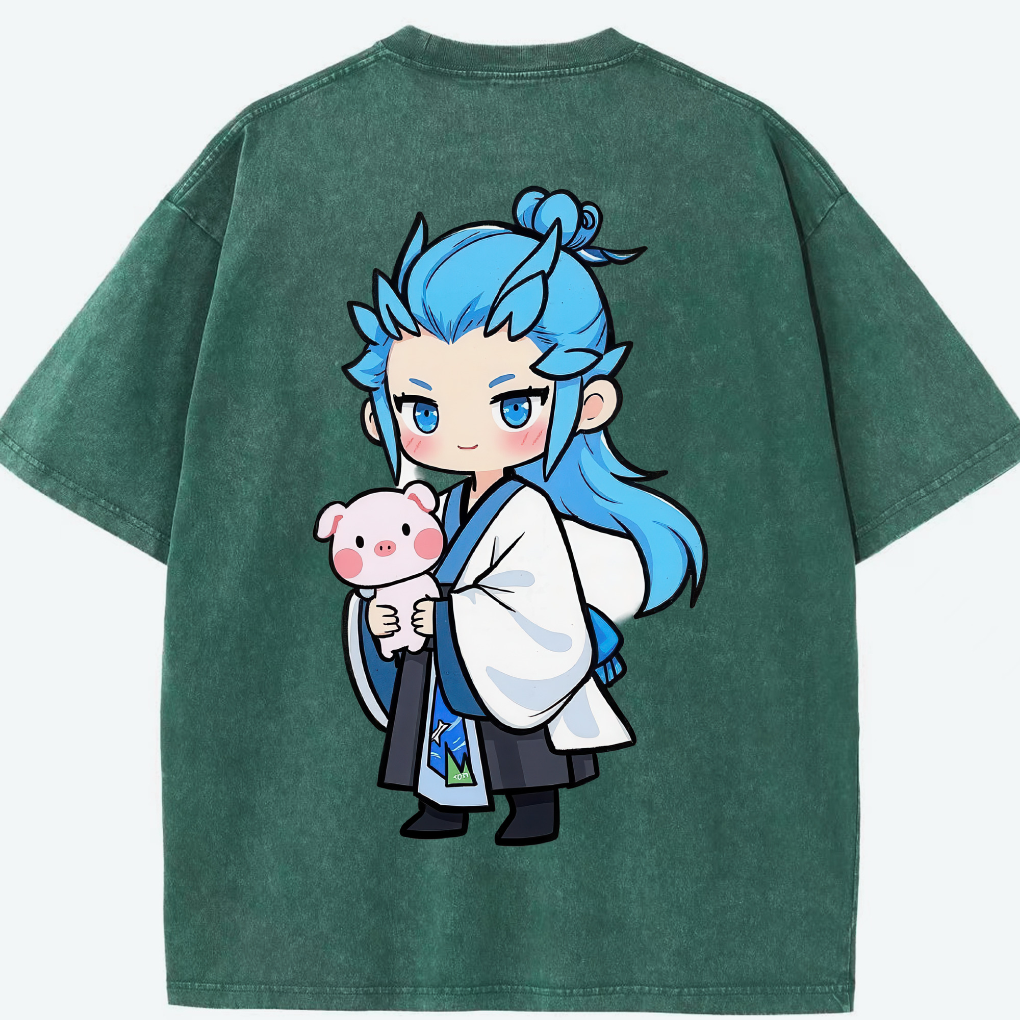（画像用） Ne Zha 2 ナタ 魔童の大暴れ 綿100% ヴィンテージ風 半袖Tシャツ（背面プリント）